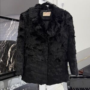 Vintage  Black real Fur Teddy Jacket